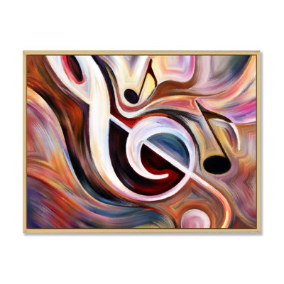 Reproduction de musique sur toile, symbole musical de clé de sol