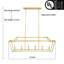 Lustre rectangulaire à intensité variable 6 lumières Katharine -1830333800