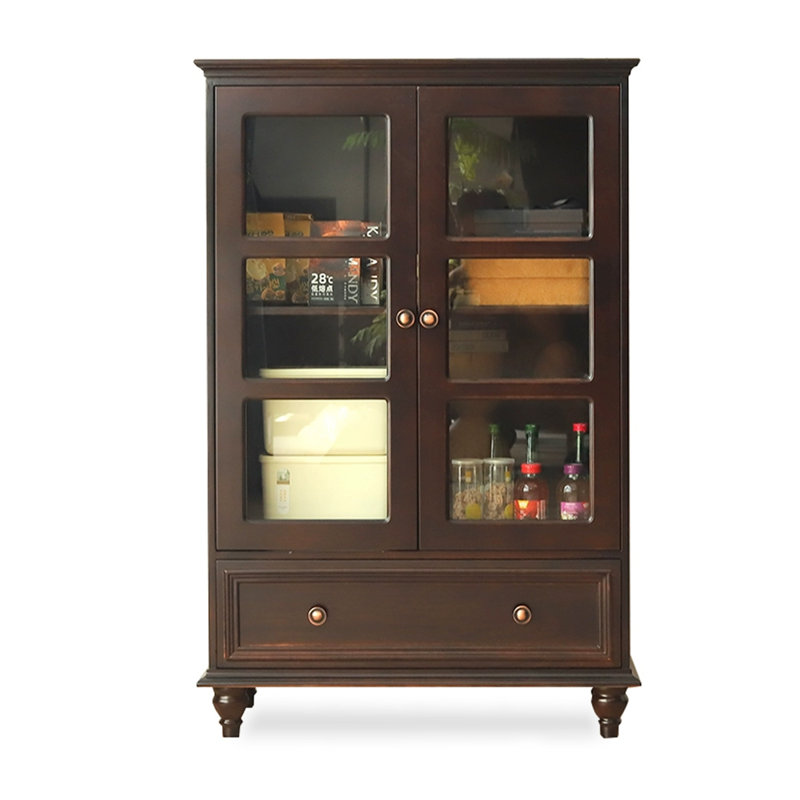 Buffet décoratif en bois et verre American Style Paulownia