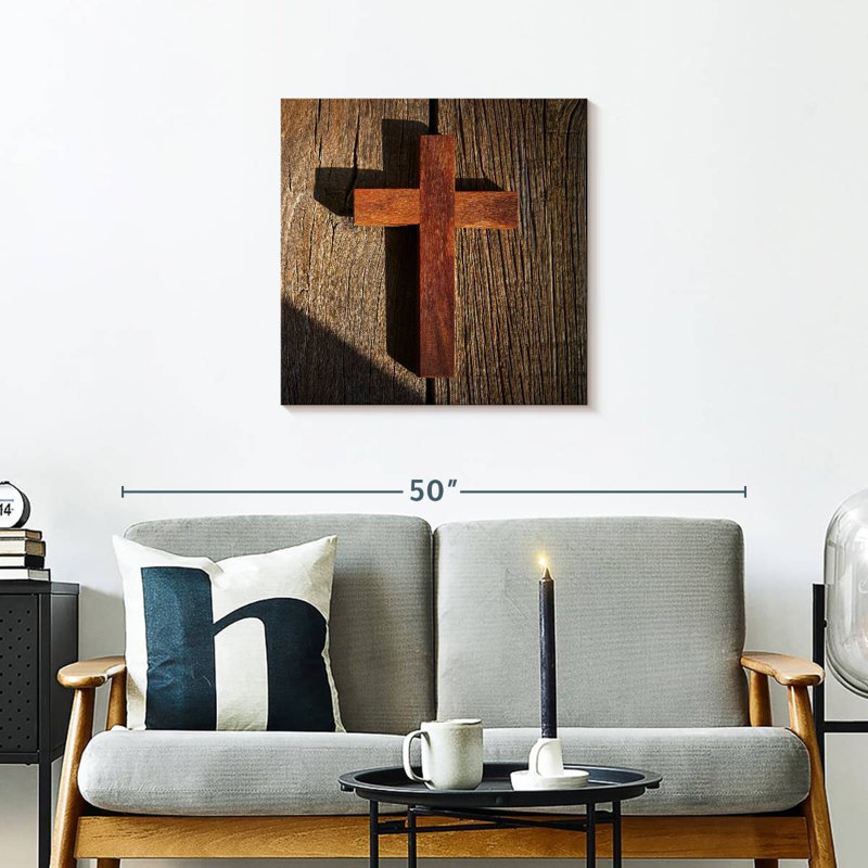Adella Sunlit Wooden Cross, 24" H x 24" W