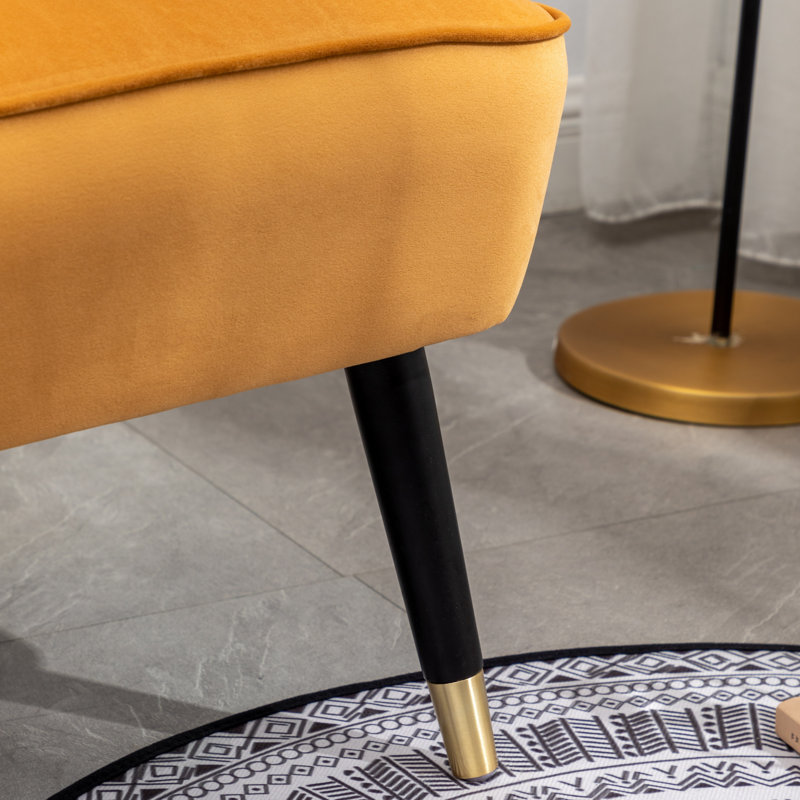 Elon Contemporary Velvet Upholstered Accent Chair, Gold Velvet