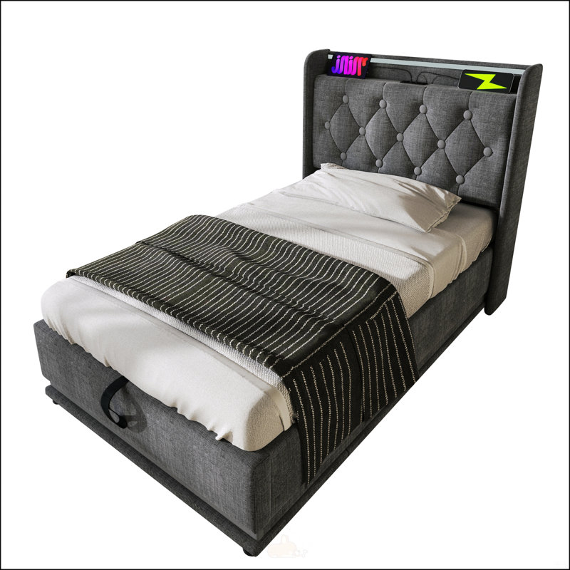 Twin Size Upholstered Bed, Twin