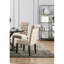 Ensemble de 2 chaises d'appoint classique classique ivoire capitonné en lin massif-1068432977