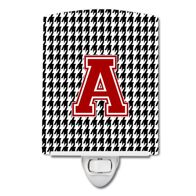 Éclairage de nuit en céramique monogramme houndstooth, A