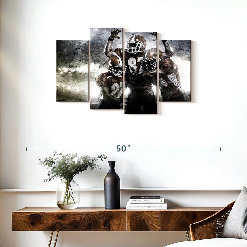 " Thrilling Football " 4 - Pieces, 22" H x 36" W x 1" D