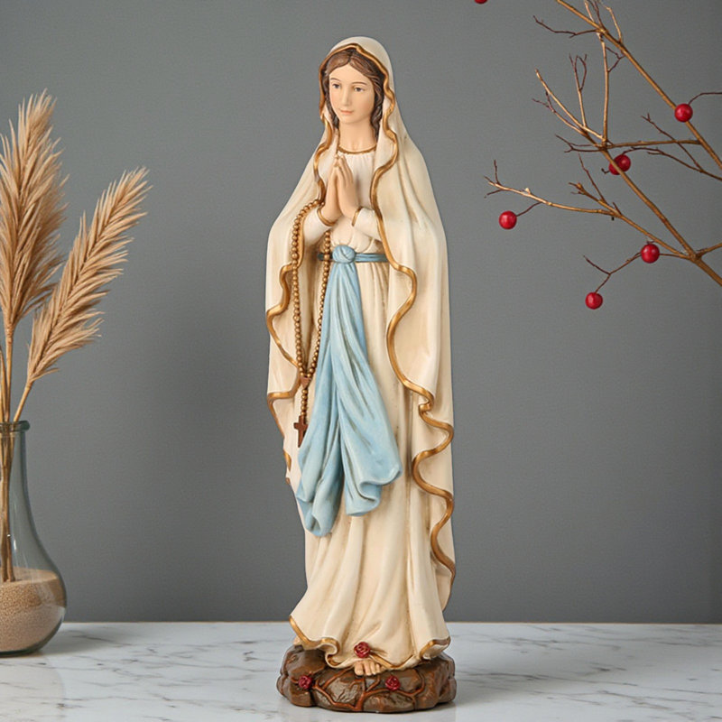 Statue de la Vierge Marie pour l'autel de la maison, sculpture religieuse faite à la main, décor de maison Catholique