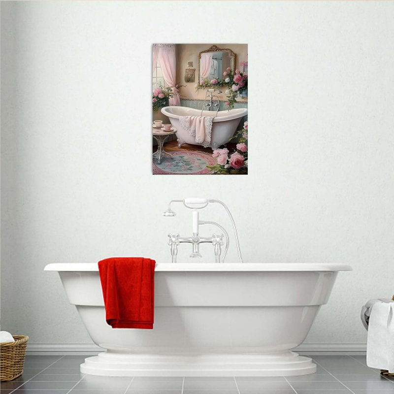 Art mural sur toile rose 16 "x 24"