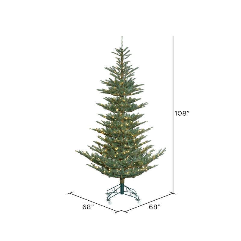 Alberta Blue Spruce Artificial Christmas Tree with Warm White LED Lights, 9' H