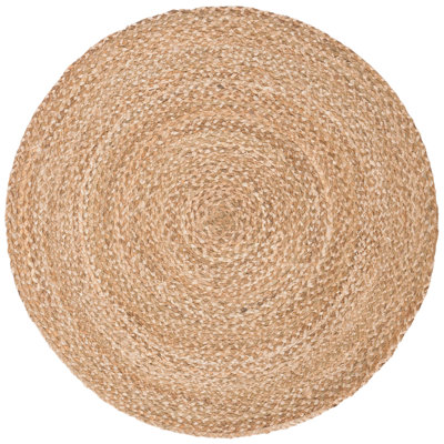 Spedding Natural Fiber Hand Loomed 60% Jute And 40% Hogla Solid Color Rug