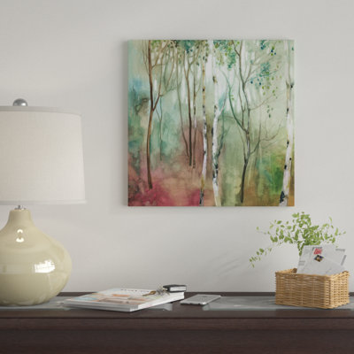" Birch In The Fog I " Watercolor