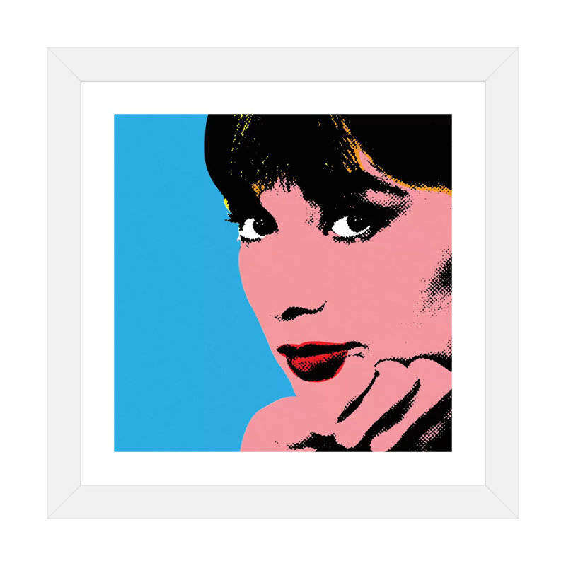 « Audrey Hepburn DOTS » par radio Days-impression d’art graphique, H 24 po x l 24 po x p 1 po, Papier encadré blanc, Blanc