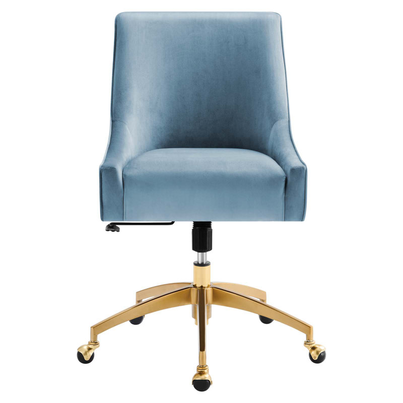 Chaise de bureau en velours Discern Performance par Modway, Bleu clair