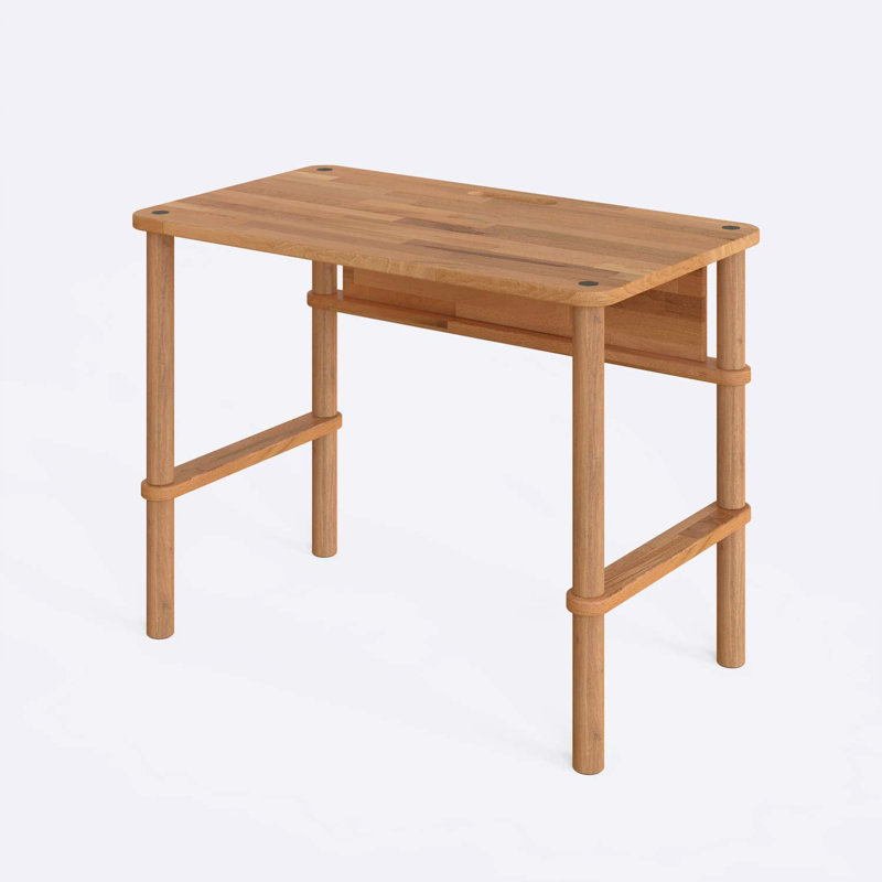 Bureau rectangulaire en bois massif hêtre pour petits espaces Clark, H 29,9 po x l 39,4 po x P 22,8 po