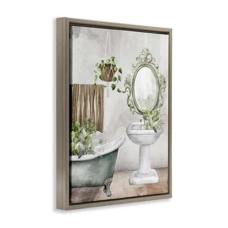 Cadre flottant pour baignoire Bath Greens, design par Kim Allen, Cadre flottant orme Montalcino, H 21 po x l 17 po