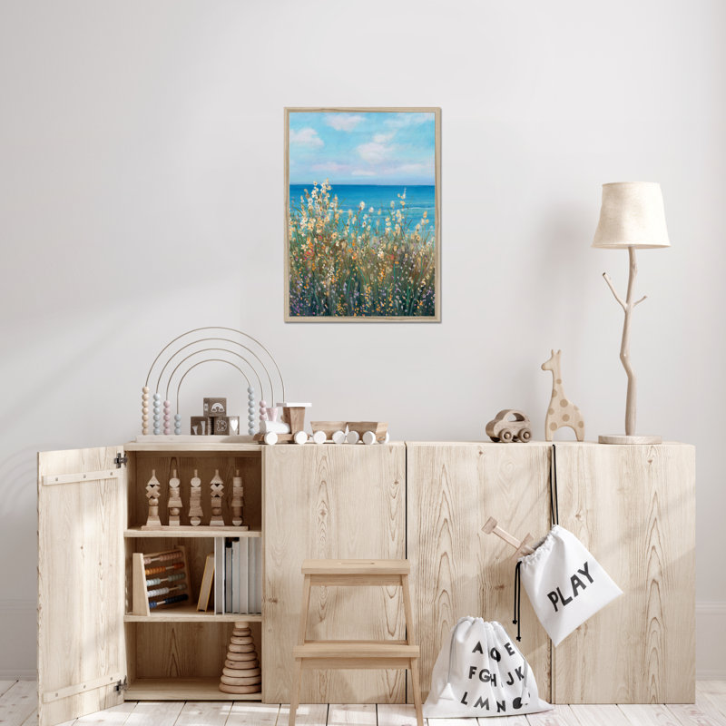 Flowers at the Coast II by Timothy O' Toole - Wrapped Canvas Painting, 50cm H x 34cm W, Natural Wood Framed Paper Print