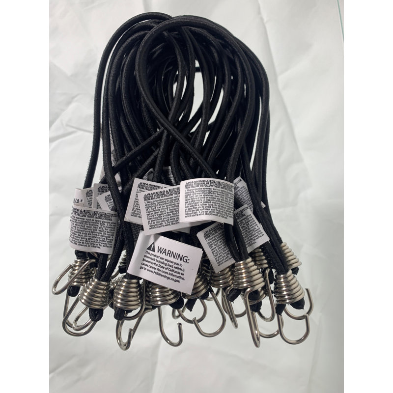 Sangle élastique avec crochet, H 8 po x l 1 po x P 1 po, Noir