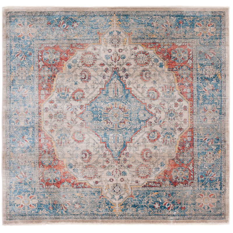 Rumsey Performance Oriental Rug, Square 6'7"