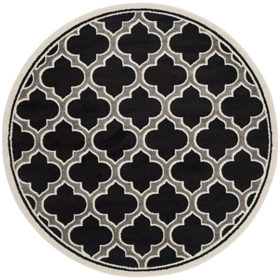 Tapis géométrique anthracite / ivoire Ammundsen