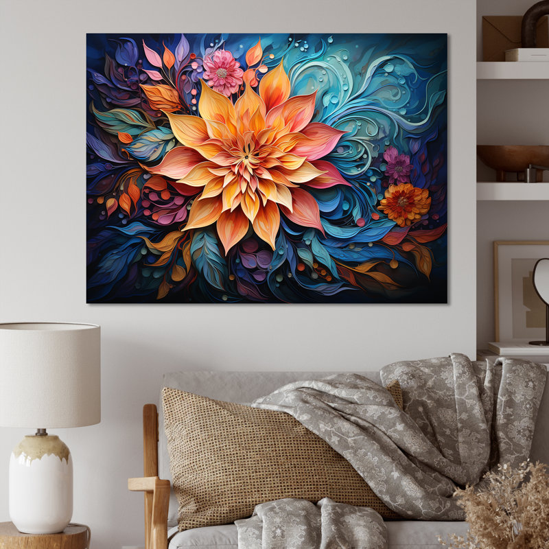 Méditation méditation Mindfulness - décoration murale florale, Toile tendue, H 30 po x l 40 po x P 1,5 po