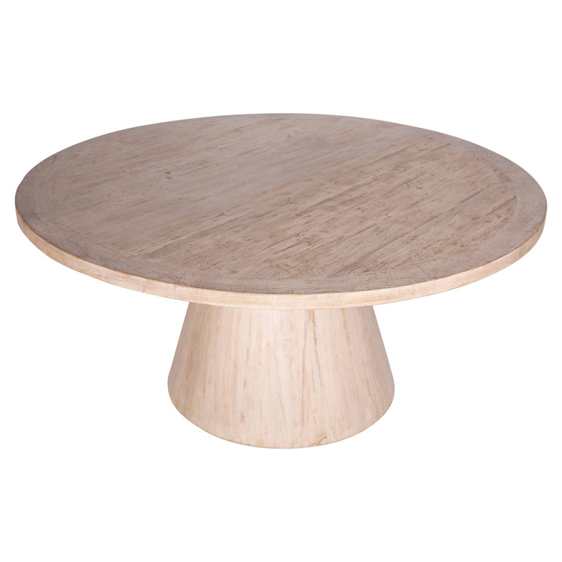 Ross Round Reclaimed Pine Cone Shaped Pedestal Base Dining Table, 30'' H x 65" W x 65" L