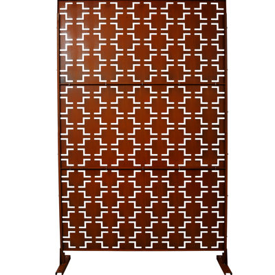 76" H48" W Metal Privacy - Rust Red, For Outdoor & Indoor, Patio, Balcony Attractive Feature Fence 76"X48", Deck, Garden Strong