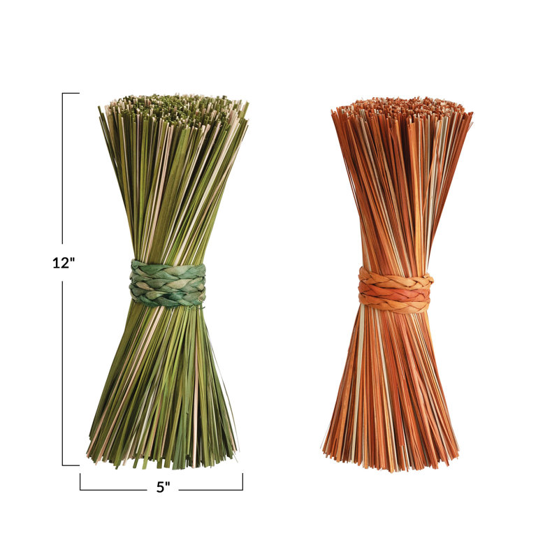Ensemble 2 pièces d'herbe avec attache tressée