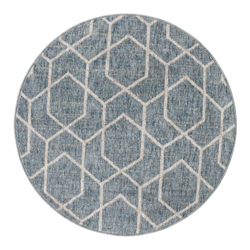 Breze Geometric Indoor Rug, Round 3'3"