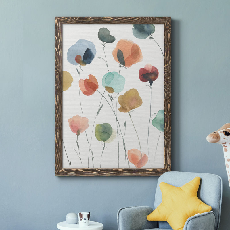 «Lollipop Garden II», peinture sur toile encadrée, H 31,5 po x l 23,5 po x P 1,5 po, Encadré de bois de noyer