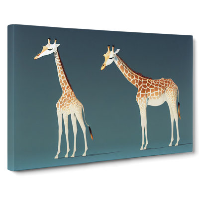 Two Young Giraffes - Wrapped Canvas