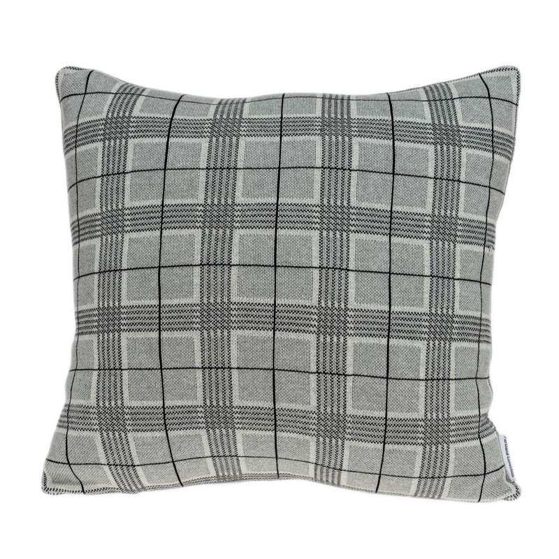Qincy Grey Throw Pillow, Polyester/Polyfill