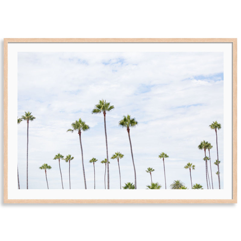 Montecito Palms Print by Carly Tabak, Natural Wood, 36" W x 26" H