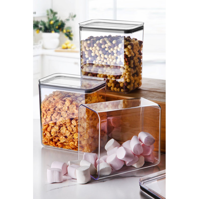 Ensemble de boîte de rangement durable (3 pièces), plastique transparent, 6,5 x 4,1 x 7,5 pouces | 100% sans BPA, idéal pour organiser la maison et le bureau | Conception empilable, légère et polyvalente, parfaite pour tout espace