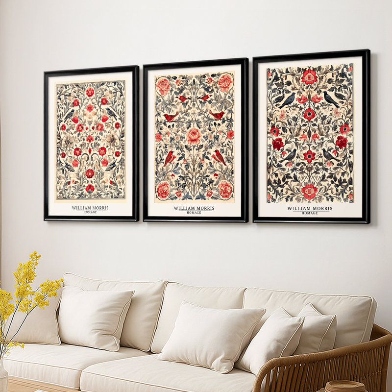 Collection sur toile encadrée personnalisée - 3 pièces, H 19 po x l 27 po, Noir