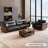 Black Genuine Leather Modular Sofa-118374687-118374692
