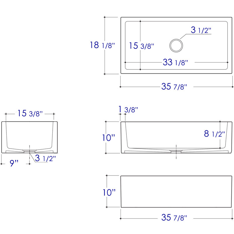 36'' L Single Bowl Fireclay Kitchen Sink