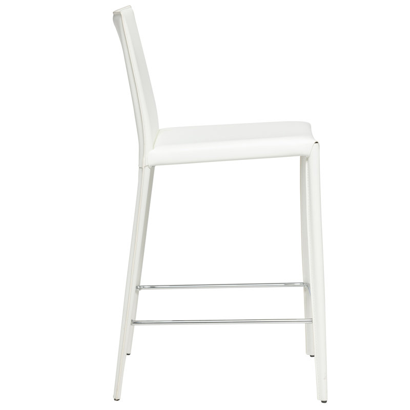 Kurland Sperazza Leather 25.5" Counter Stool, Off-White