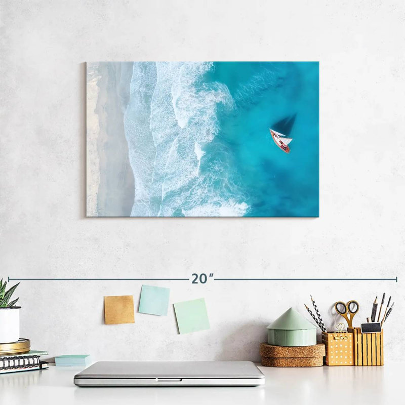 Yacht de mer turquoise Gillard, H 8 po x l 12 po