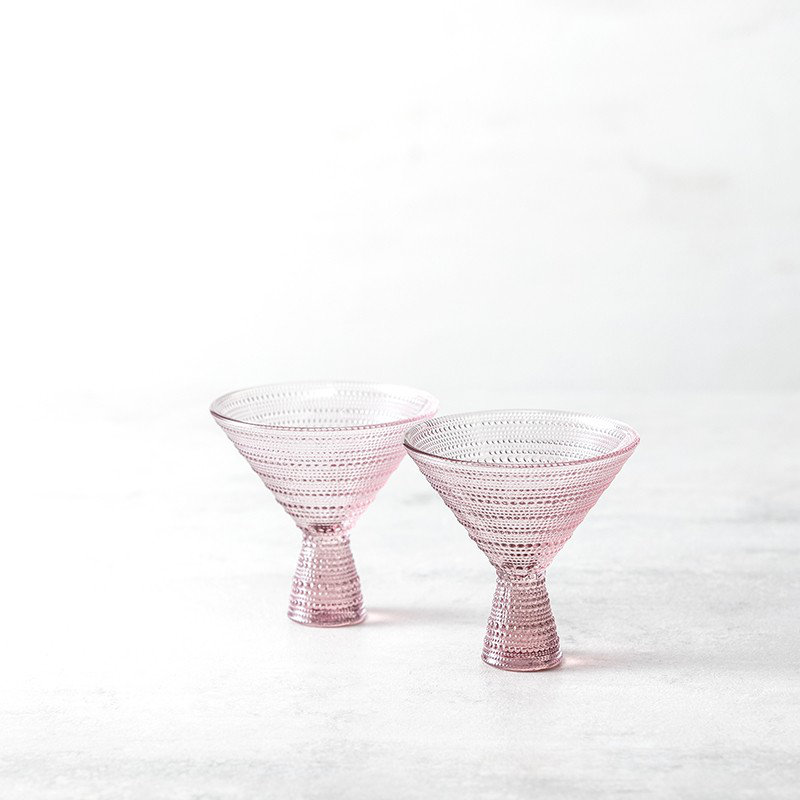 Fortessa Jupiter Glass, 11.5 Ounce Martini, Pink