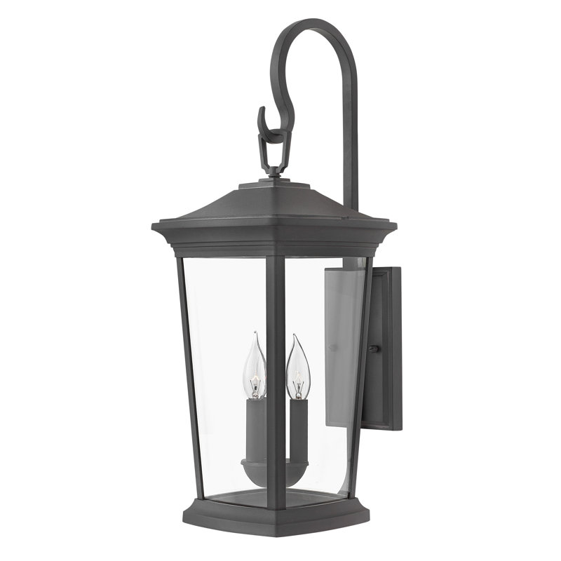 Bromley 3-Light Aluminum Outdoor Wall Mount Lantern, Museum Black, Yes