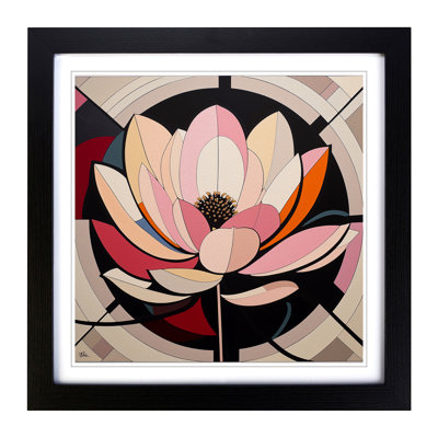 Lotus Flower Constructivism - Framed Print