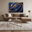 «Music» Notes et symboles musicaux sur toile bleue-1989277650