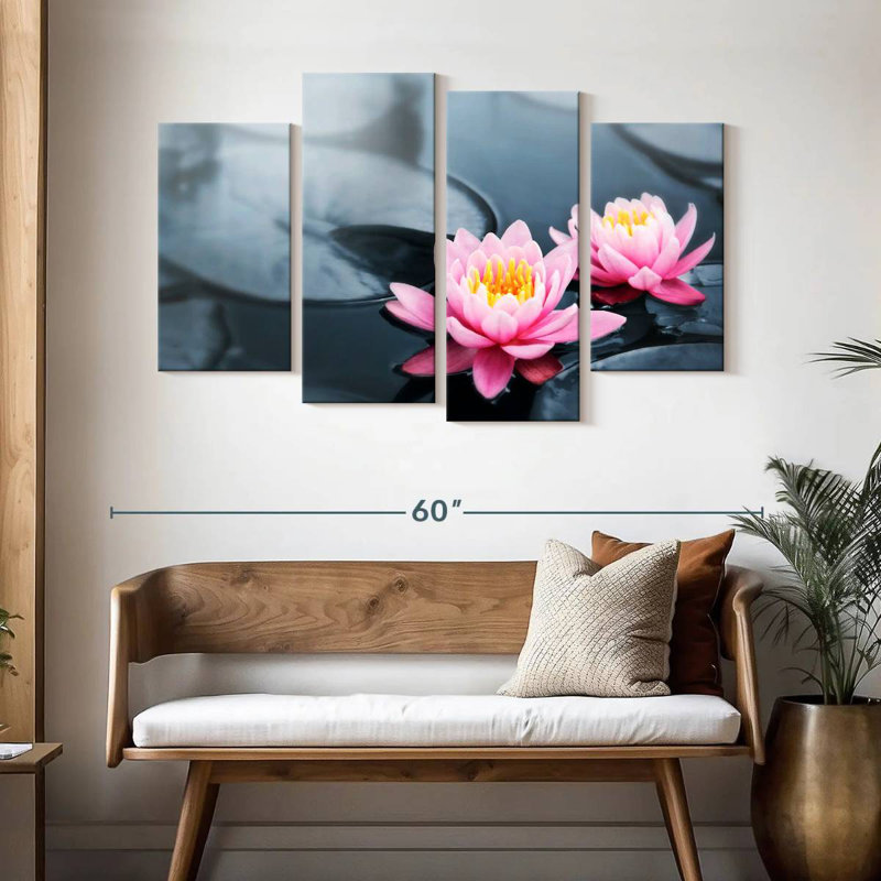 Harnek Pop Lotus Flowers, 32'' H x 52'' W