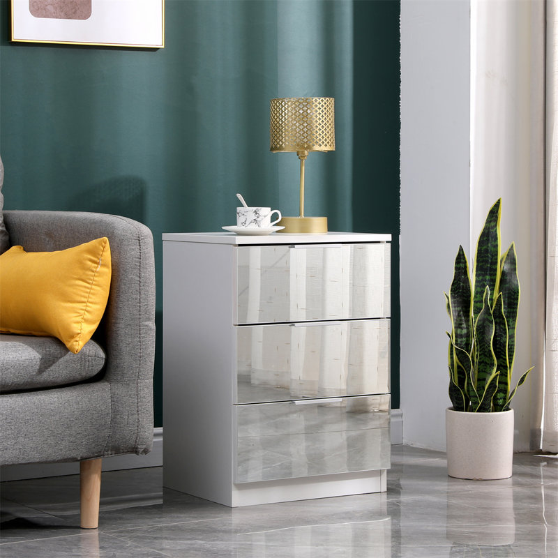 Attiana 40cm W Manufactured Wood Bedside Table