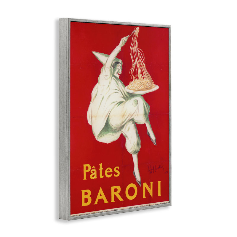 Publicité Pates Baroni, estampe numérique, design par Vintage Hustle, H 24 po x l 16 po, Giclée de ferme grise encadrée