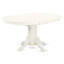 Ensemble de table de salle à manger 7 pièces composé d'une table ovale en bois avec rallonge papillon et de 6 chaises de cuisine, lin blanc-659654419-609053877-583909790
