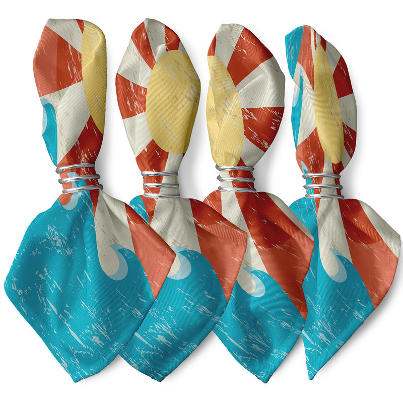 Ensemble de serviettes 4 pièces Almeida, L 18 po x L 18 po, Orangé