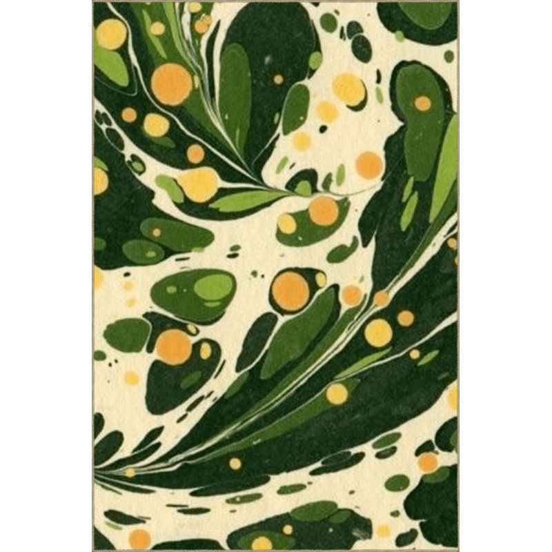 Tapis décoratif moderne à motif abstrait vert, Sous-tapis rectangulaire 3 pi 11 po x 5 pi 11 po i