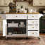 Îlot de cuisine mobile de 52 pouces avec abattant, tablette réglable et grand espace de rangement pour les cuisines modernes.-1583227386