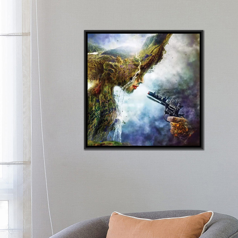 «Betrayal», reproduction d'impression sur toile, H 18 po x l 18 po x P 1,5 po, Toile encadrée noire, Pas de tapis