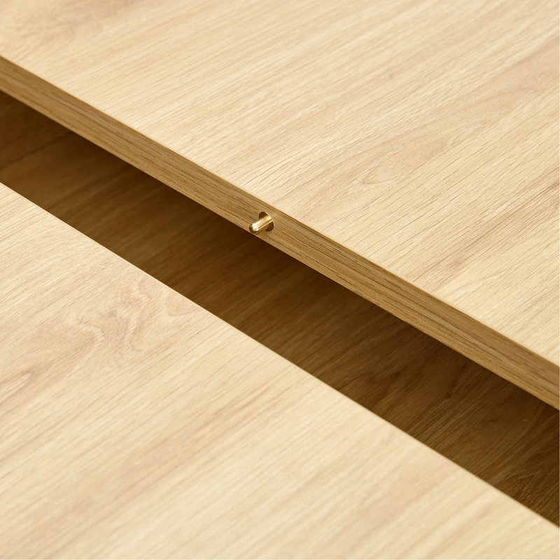 Une table de salle à manger extensible avec espace de rangement, une table de salle à manger extensible de 59 à 71 pouces. Table à tirer rectangulaire avec cadre en panneau de fibres à densité moyenne robuste pouvant accueillir de 4 à 8 personnes.